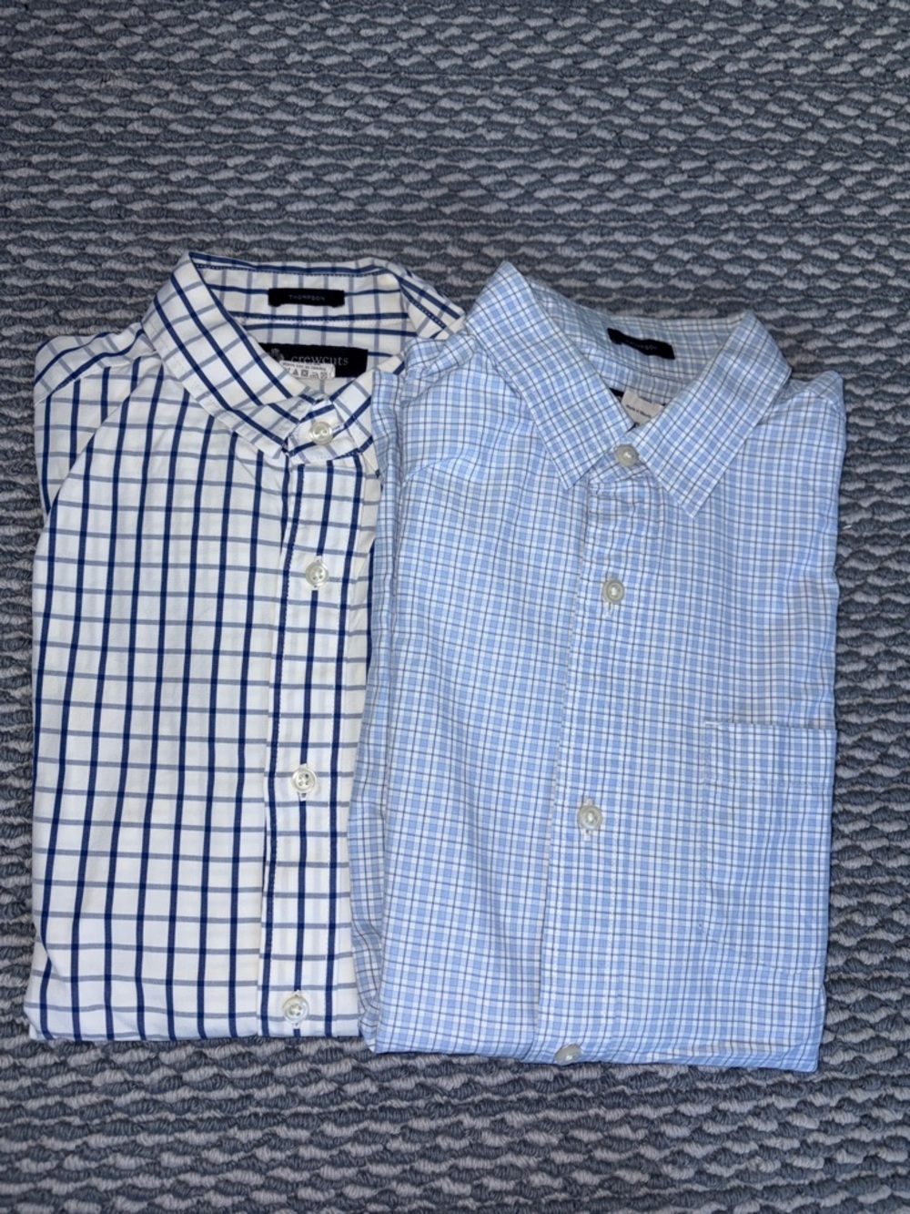 J.Crew Crewcuts Boys Blue & White Checked Button-Down Shirts